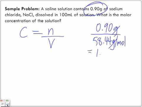 Molarity/Molar Concentrations