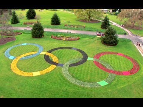 Giant Olympic Rings in Kew Gardens - London 2012 #100daystogo