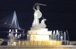 The statue of a sea nymph - Siren - supposedly living in the river Wisła (Vistula) who became the emblem or coat of arms of the town of Warszawa (Warszaw).