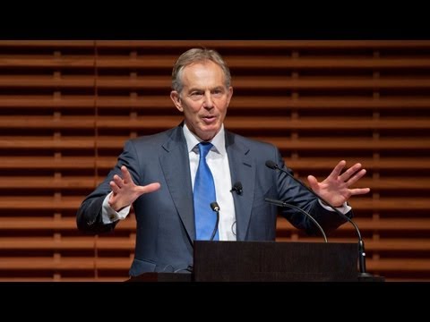 At Stanford, Tony Blair Talks About Efforts in Africa