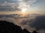 Sunset view from the Retezat peak in Romania