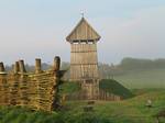 Reconstructed keep at Turmhügelburg, Germany. In England, William invaded from Normandy in 1066, resulting in three phases of castle building in England, around 80% of which were in the motte-and-bailey pattern.