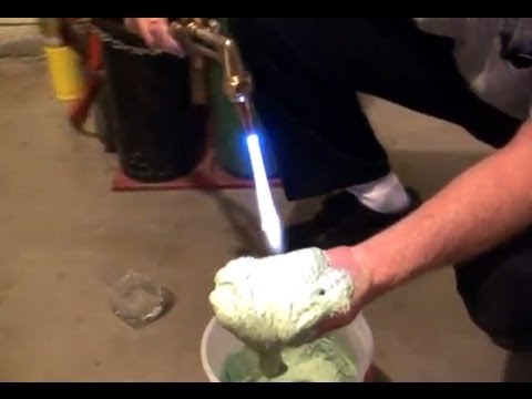 Man Tests Super Insulating Foam By Taking a Welding Torch to his Hand and Then Eating It!