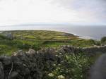 Irish more.Visitors come in large numbers, particularly in the summer time. There are several Iron Age forts and attractions on the islands, including: Dun Aengus (Dún Aonghasa, Aran Islands Dialect: dūn aŋgəs) is an iron age fort situated on the edge of a cliff at a height of 100 meters (330 ft) overlooking the Atlantic Ocean on Irish more. It consists of a series of concentric circular walls,