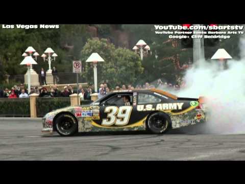 Las Vegas Strip NASCAR Fiery Burnout Ryan Newman Travel News