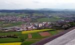 Heringen with K+S Kali GmbH’s Wintershall works in the middle. Taken from Monte Kali. The nearest major towns and cities are Bad Hersfeld (28 km to the west), Eisenach (30 km to the northeast) and Kassel (80 km to the north).