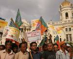 West Bengal BJP Supporters Burn the Effigy of Prime Minister Manmohan Singh to protest against the Price Hike at Kolkata on Friday 22 June 2012