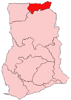 Location of Upper East Region in Ghana