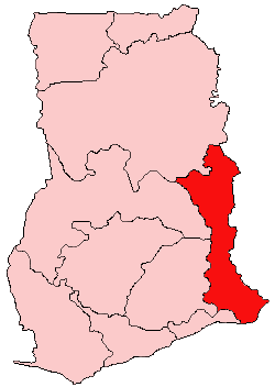 Location of Vola Region in Ghana