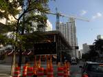 Construction of the new Miami-Dade College student union wellness center and food court next to the McDonalds in Downtown Miami.