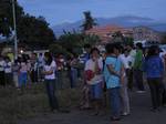 Filipinos flock to the Our Lady of Lourdes Parish in Bangkal, Davao City, Philippines for the early Easter Mass or known as the 