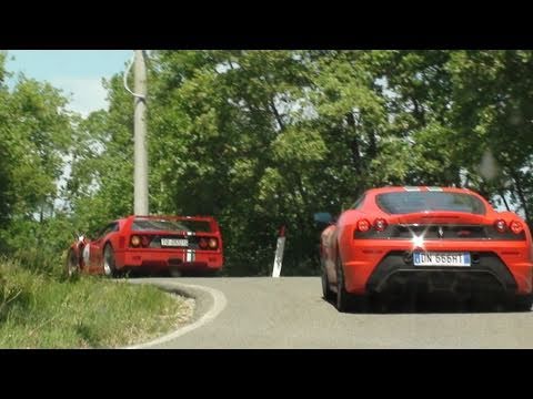 (HD) Ferrari's Accelerating!! Mille Miglia Madness!! Part 1