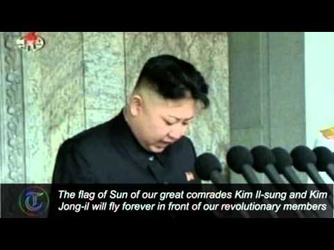 Kim Jong-un watches grandfather's centenary parade