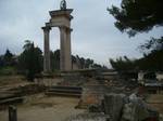 Restored columns of twin Corinthian temple in first Roman Forum of Glanum (20 B.C.)