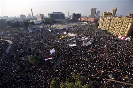 Protesters gather in Tahrir Square in Cairo, Egypt, Tuesday, Nov. 22, 2011.