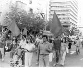 הגוש של "מצפן" בהפגנת 1 במאי 1979 בתל אביב - 2