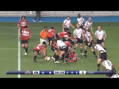 Japanese golden rookie Yoshikazu Fujita debut : Rugby Asian 5 Nations 2012 Japan v UAE