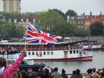 Diamond Jubilee Ships in the Pageant of Queen Elizabeth II on the River Thames. At approximately 14:15, the Royal Launch from HMY Britannia carried Queen Elizabeth II and Prince Philip, Duke of Edinburgh to the barge MV Spirit of Chartwell, which was moored at Cadogan Pier, slightly downstream of the Albert Bridge.