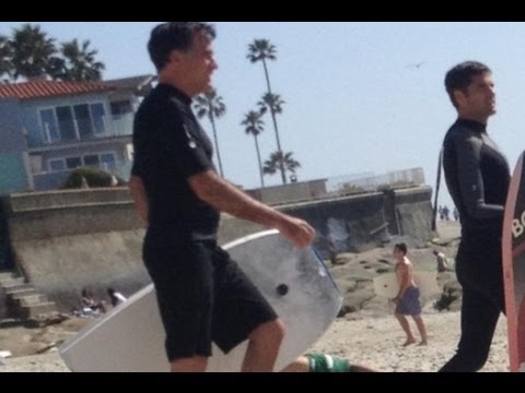 Mitt Romney Boogieboards...Remember When John Kerry Windsurfed?