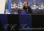 Inter Milan coach Rafa Benitez, of Spain, gestures during a press conference in Appiano Gentile, near Milan, Italy, Tuesday, Nov. 23, 2010, in view of Wednesday's Champions League, Group A soccer match against Twente Enschede.