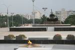 Soviet tank monument at Tiraspol in Moldova.