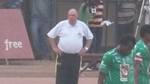 Maurice Cooreman head coach of Warri Wolves FC of Nigeria looks on during their CAF champions league soccer match with FC Kallon of Sierra Leone.