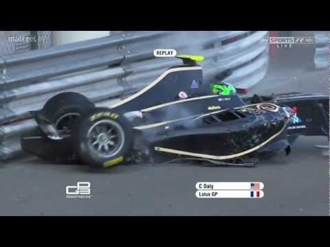 Conor Daly Horror Crash 2012 GP3 Series in Monaco