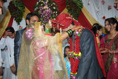 Bride and groom-Hindu wedding-Marriage-India.