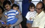 Kolkata NRI Children Aishwarya and Abhigyan with Family members after arrival at Kolkata Airport on Tuesday from Norway via Delhi , Where they kept in foster care for nearly a year