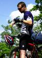 CUMBERLAND, Maryland (June 7)--Coast Guard Lt. j.g. Steve Casey of Team Semper Paratus (TSP), the Coast Guard's first and only adventure racing team, collects his thoughts and probably a little REM during a rare break in the action at Tom's Run. TSP, in an effort to train for the Armed Forces Eco-Challenge in Alaska this August, preceeded the event with a sub-24-hour ride of the course in the opposite direction, then turned around and headed back with the nearly 400 other athletes from 17 teams