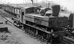 Shunting engine in 1959 with spark-arrestor to work in Gloucester Docks.Gloucester was formerly linked to Ledbury and Hereford by the Herefordshire and Gloucestershire Canal;