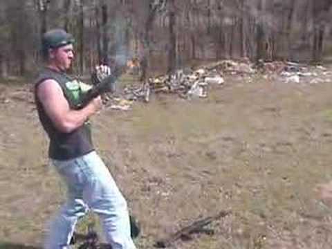 Burning AK47 - 300 Rounds & on Fire