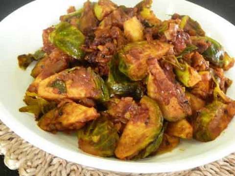 Brussels Sprout Subzi - Indian Vegetarian Recipe