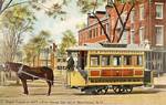 Manchester, New Hampshire's first horsecar, dating from 1877, and on display about 1908