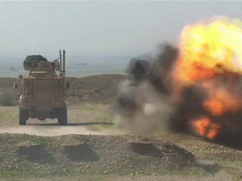 Exploding Land Mines in Iraq Along Iran Border