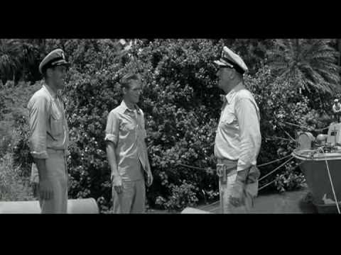 IN HARM'S WAY - Admiral Torrey (John Wayne) reconciled with son (Brandon De Wilde)