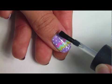 Pastel Chevron Stripe & Polka Dot Nail Art