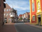 Meppen, view to a street. Meppen is a town in and the seat of the Ems land district of Lower Saxony, Germany,