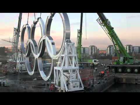 How the huge Olympic Games rings were built - a timelapse video