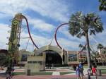 The Hollywood Rip Ride Rockit finished with the logo on the lift hill