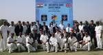 Air Marshal Naresh Verma, Director General (Works & Ceremonial) & Mr. Tom Ryder Assistant Defence Attach頩n Centre posing with Cricket team players of Royal Armoured Corps (RAC) of British Army & Indian Air Force (IAF) during one day Match held at Sports Complex Air Force Station, Palam, New Delhi on 21 Apr 2012.