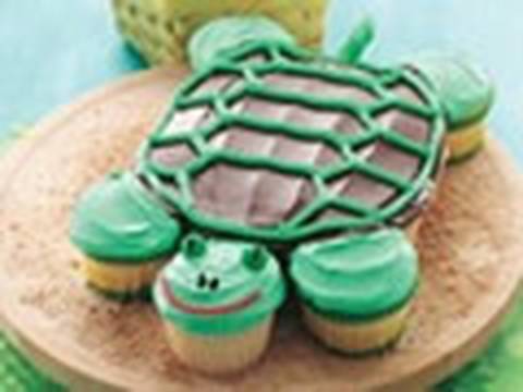 Turtle cake - How to make pull-apart turtle cupcakes