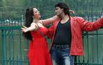 Indian Actors Preeti Jhangiani(L) and Mukesh Barti (R) perform during the shooting of a sequence for their upcoming movie 'Kash Tim Hamara Hota'Banks of world Famous Dal Lake in Srinagar, the summer capital of Indian Kashmir, 29 April 2012.