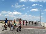 European visitors at Rockaways shore. Tourism in New York City includes nearly 47 million foreign and American tourists each year.