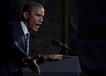 President Barack Obama speaks at a campaign event at Chicago Cultural Center, Friday, June 1, 2012, in Chicago.