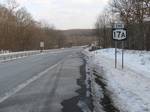 NY 17A ends here at NY 17 in Southfield's. Leaving Greenwood Lake, NY 17A climbs once again to cross another ridge before descending and expanding to a four-lane with median strip to pass through Sterling Forest and reach its eastern terminus at NY 17 in Southfield's.