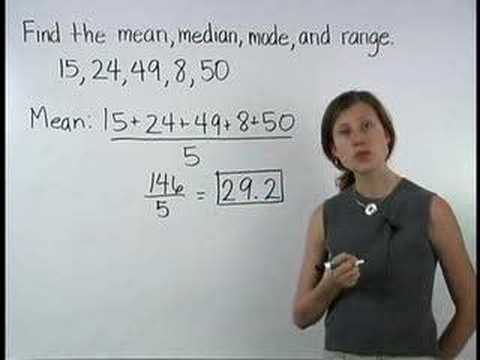 Central Tendency - Mean Median Mode Range - YourTeacher.com