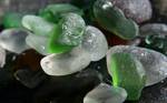 Green and white sea glass.