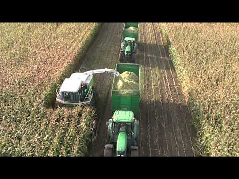 Maize Harvesting 2010 with Claas Jaguar & John Deere Aerial View - johnwandersonagain