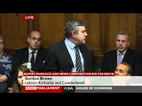 Gordon Brown parliament speech on hacking, part1/3 (13July11)